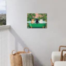 Badkamer - Kattenparade - Kleurrijk tuinposter los doek klein -sfeer8