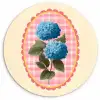Bloemen - Blauw - Lijst - Bladeren Wandcirkel plexiglas klein -3d