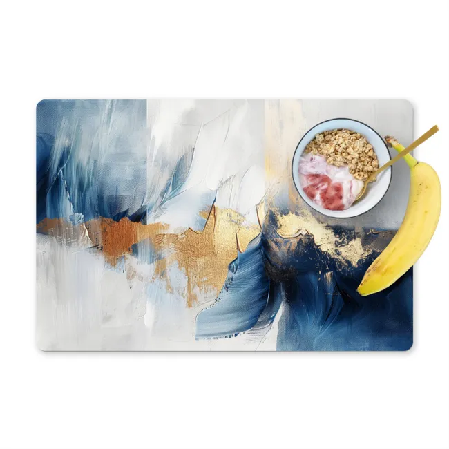 Placemat - 6 pieces - Gold - Blue - Paint - Art - Modern