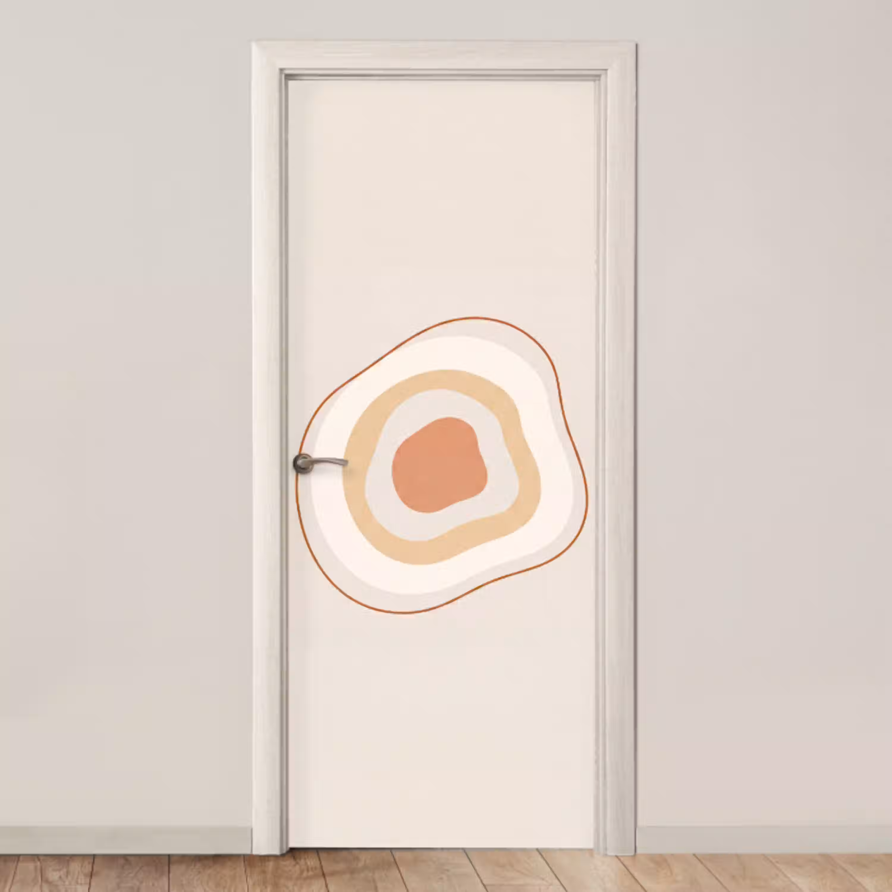 Abstract - Organisch - Modern - Beige - Kunst deurposter klein -3d_beige