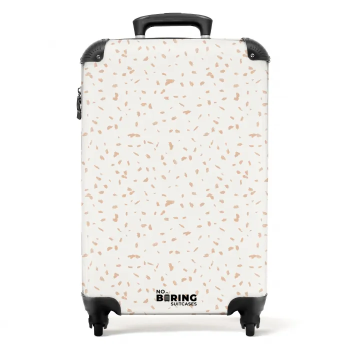 Terracottaspetters op crèmekleur NBS - Handbagage koffer - Volwassenen Unisex middel -productfoto_recht