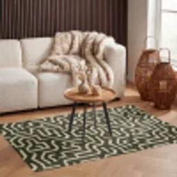 Lijnen - Abstract - Groen Vloerkleed Rechthoek klein 1091 -atmosphere_sfeer2_global