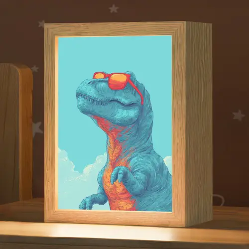 T-Rex - Blauw - Wolken - Zonnebril Light Box met kabel klein -zzz_3d_website