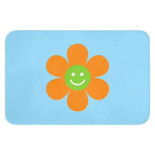 Bloem - Smiley - Kleurrijk Badmat klein -3d