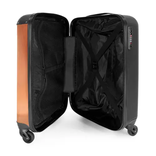 Oranje monster op een oranje achtergrond NBS - Handbagage koffer - Kinderen Unisex middel -binnenkant
