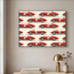 Raceauto - Retro - Rood Textielframe zwart klein 947 -sfeer2