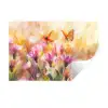 Vlinders - Oranje - Bloemen Muursticker klein -3d