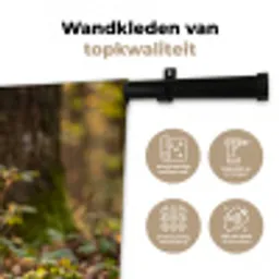 Houtsnip - Bos - Bladeren - Herfst - Gecamoufleerd Wandkleed katoen middel -sfeer2