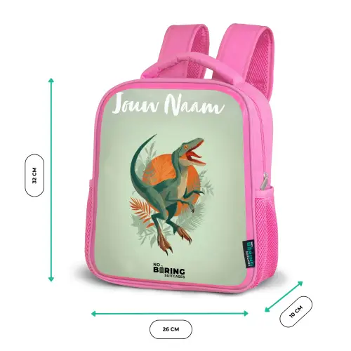 Dier - Dino - Natuur Kinderrugzak - Roze middel -productfoto_formaten