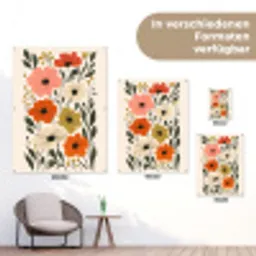 Veldbloemen - Stengels - Blaadjes - Groen tuinposter los doek klein -Xsfeer9_DE