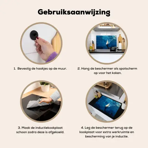 Zeilboot - Water - Abstract - Schaduw Inductie beschemer met haakjes klein -ky-gebruik-nl