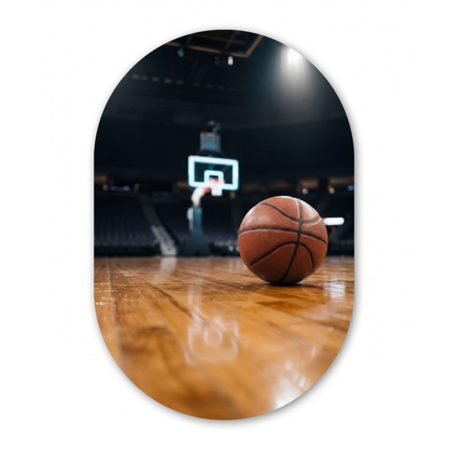 Basketbal - Arena - Sport Wandcirkel Ovaal Forex klein -3d