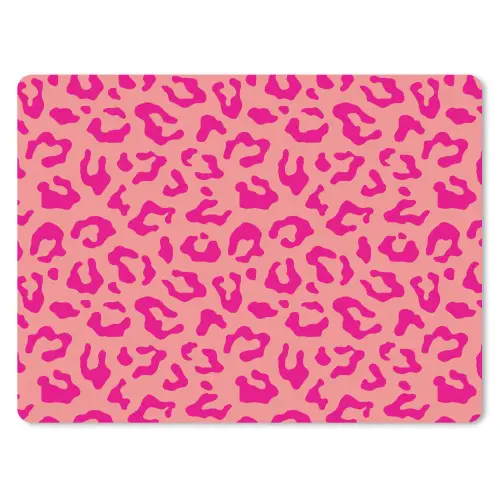 Panterprint - Roze - Dierenprint - Minimalistisch muismat rubber klein -3d