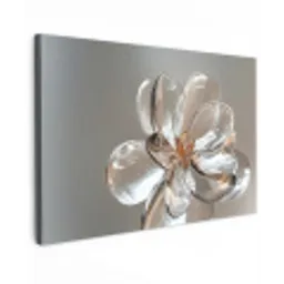 Bloem - Glazen - Doorzichtig Tuinposter op houten frame 2 cm dik klein -3d