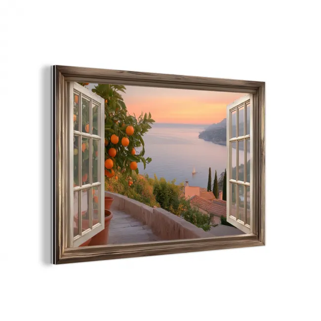 Doorkijk - Uitzicht - Meer - Landschap aluminium wit klein -3d