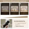 Levensboom - Goud - Kleurrijk - Abstract - Aesthetic Light Box met batterij (Wandlamp) middel -USP_dimbaarNL