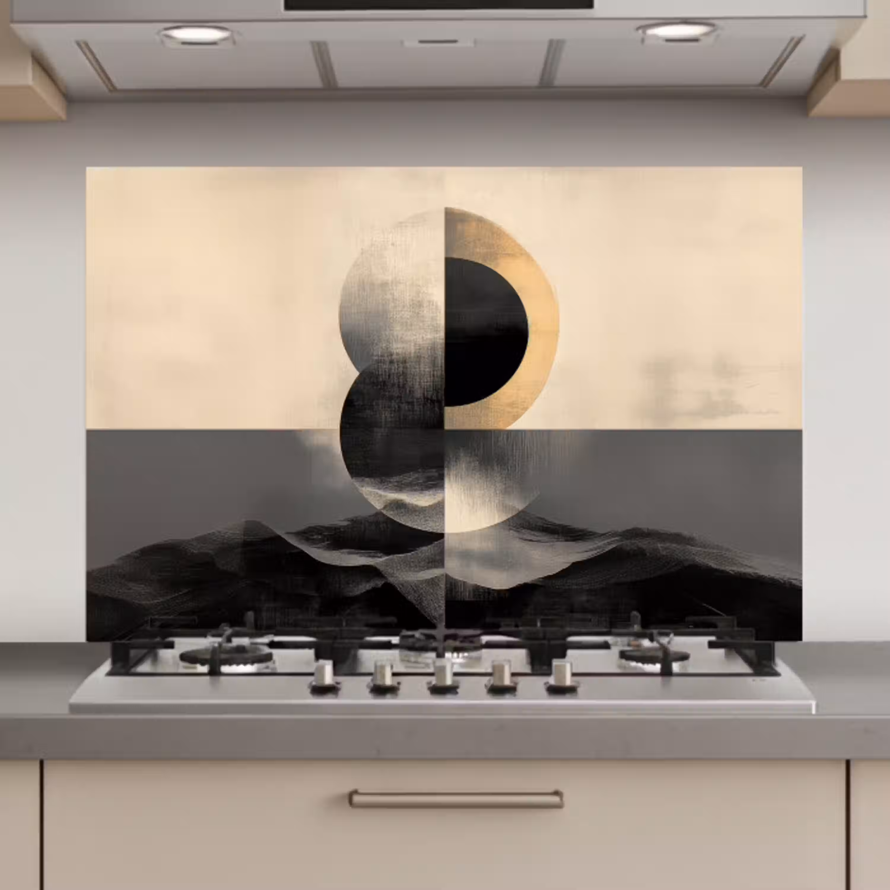 Cirkels - Schaduw - Abstract keuken achterwand spatscherm klein -3d_website