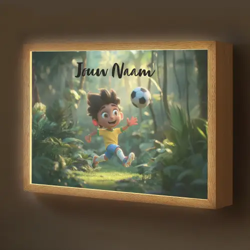 Voetbal - Jongen - Bos Light Box met batterij (Wandlamp kind) middel -z3d_website