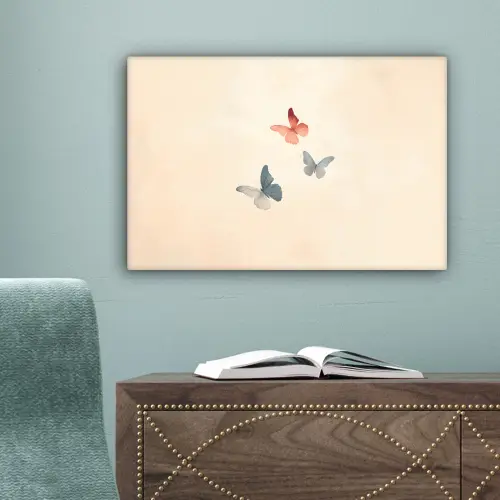 Vlinders - Minimalistisch - Roze canvas 2cm klein -sfeer4