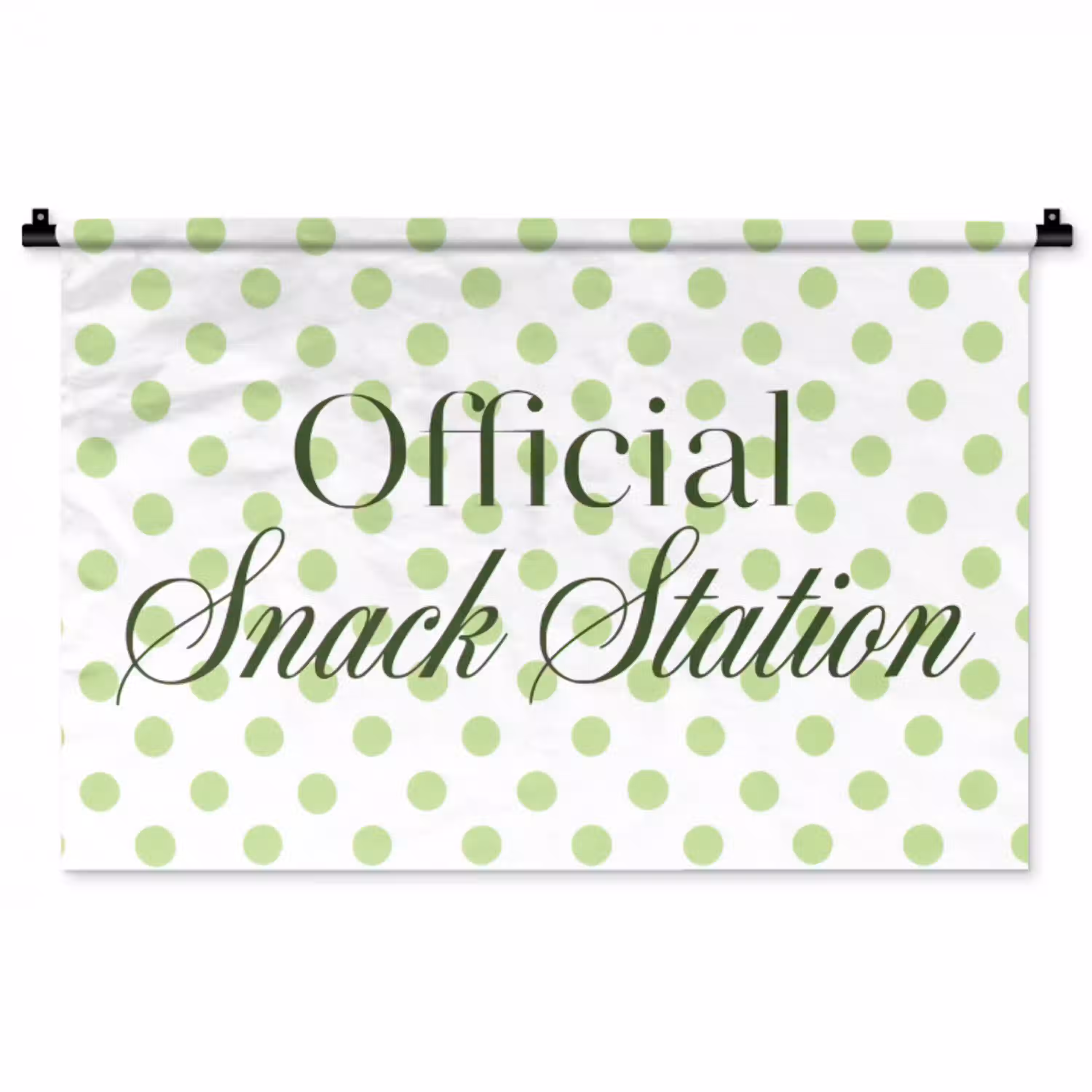 Snack Station - Groen - Stippen Wandkleed katoen middel -zz3d