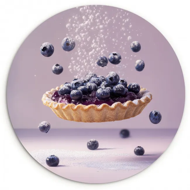 Eten - Taart - Bessen - Blauw KitchenYeah - Keuken - Wandcirkel Forex klein -3d