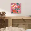 Roze - Bloemen - Wit - Oranje aluminium wit klein -sfeer3