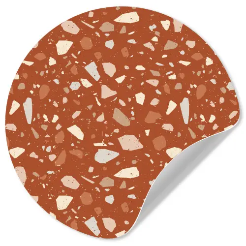 Terrazzo - Patroon - Klei Wandcirkel behangsticker klein 186 -3d
