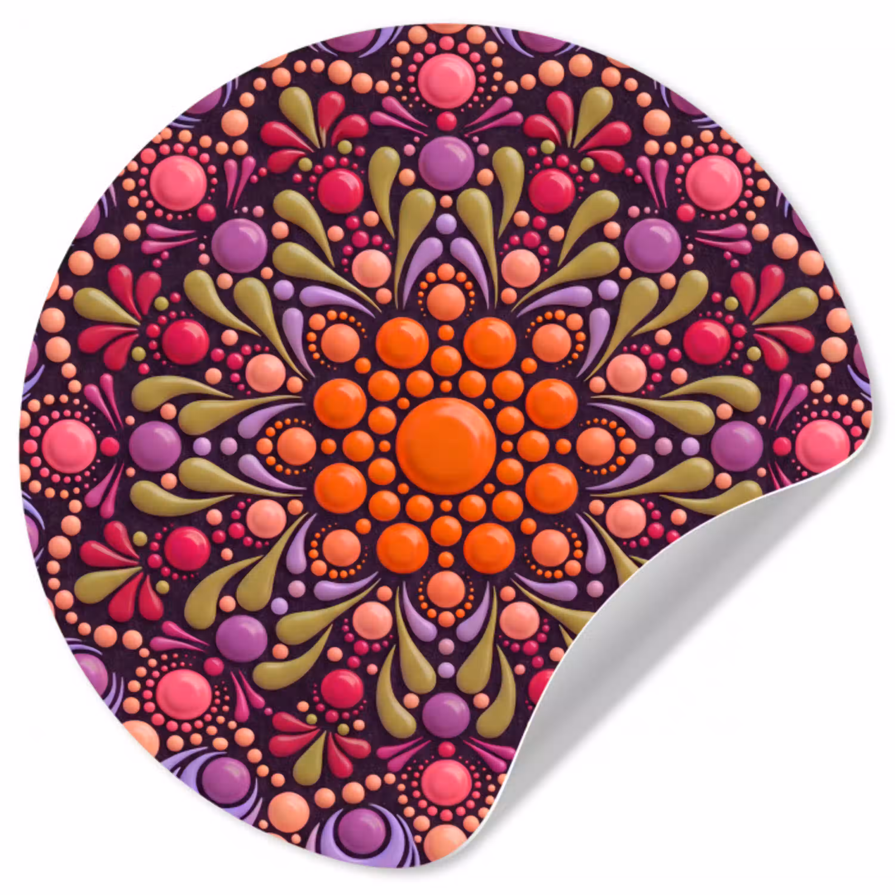 Patroon - Stippen - Abstract - Modern - Kleurrijk Wandcirkel behangsticker klein -3d