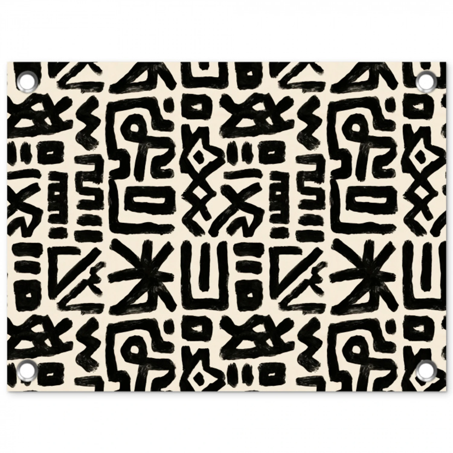 Geometrisch - Figuren - Zwart tuinposter los doek klein 239 -3d