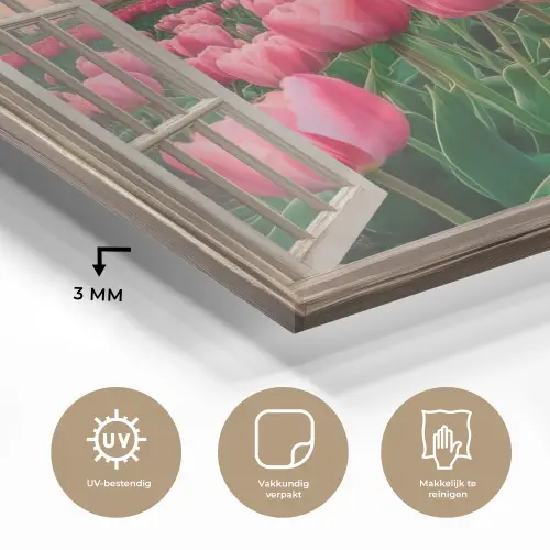 Doorkijk - Tulpen - Bloemen - Molen - Raam plexiglas 5mm klein -sfeer2