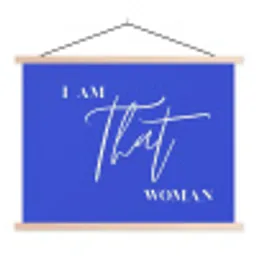 Blauw - I am that woman - Sierlijk - Minimalistisch textielposter latten blank klein -3d