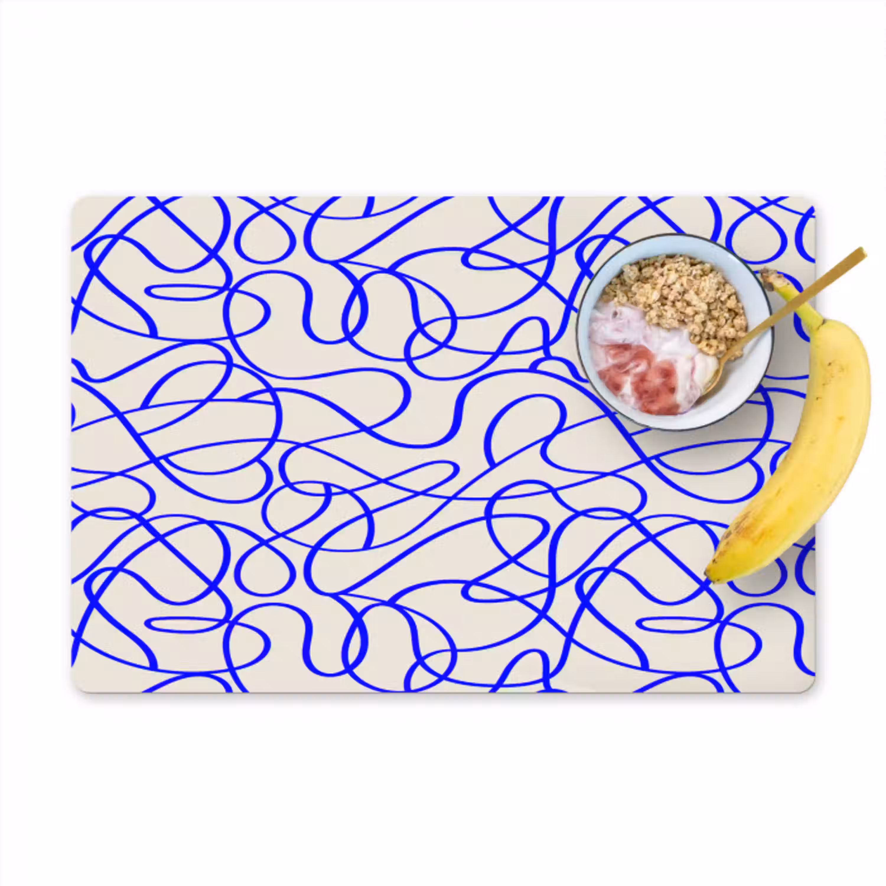 Patronen - Beige - Blauw - Lijnen Placemat vinyl groot 368 -zzzproduct_Kitchenyeah-website