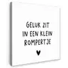 Spreuken - Quotes - Geluk zit in een klein rompertje Tuinposter op houten frame 2 cm dik klein -3d