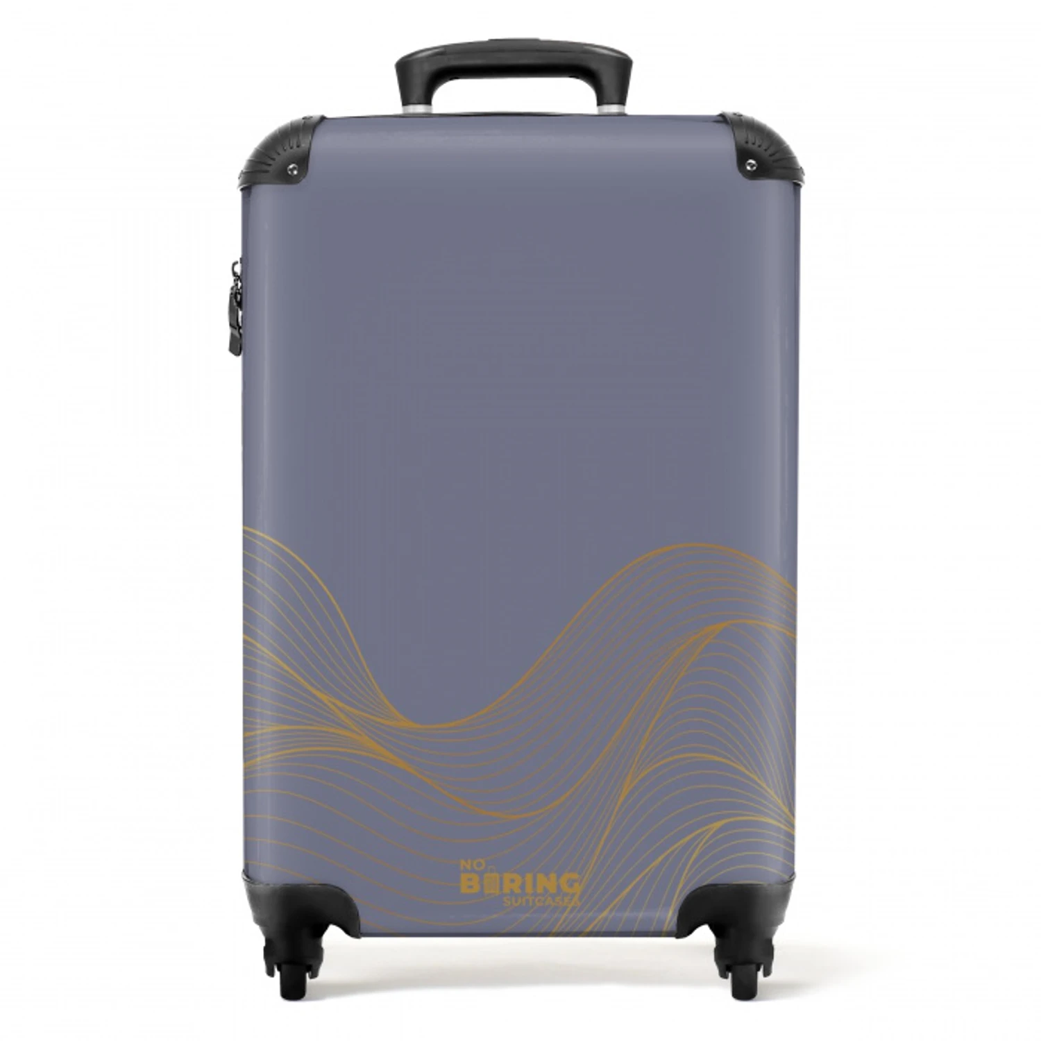 Minimal - Grijsblauw met gouden golven NBS - Handbagage koffer - Unisex middel -productfoto_recht