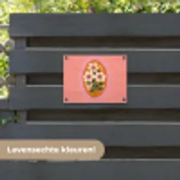 Illustratie - Bloemen - Rand - Roze tuinposter los doek klein -sfeer3