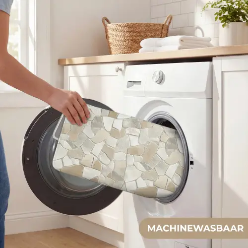 Mozaïek - Stenen - Beige Badmat klein 997 -USP_WasbaarNL