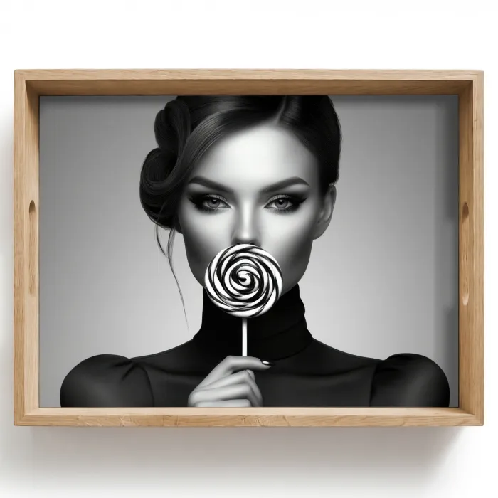 Vrouw - Lolly - Zwart Dienblad Rechthoek middel -z3d_shopping