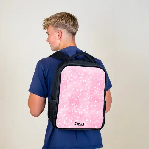 Roze glitter hartjes Rugzak - Zwart middel -sfeer8
