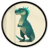 Dinosaurus - Turquoise - Stekels Fotolijst rond zonder passe partout klein -3d