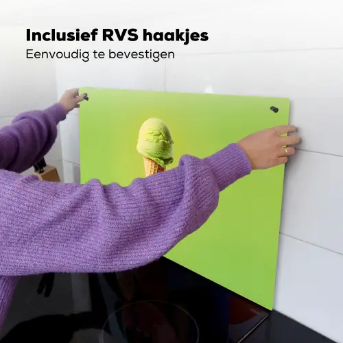 Hoorntje - Schepijs - Groen Inductie beschemer met haakjes klein -ky-ophangen-nl
