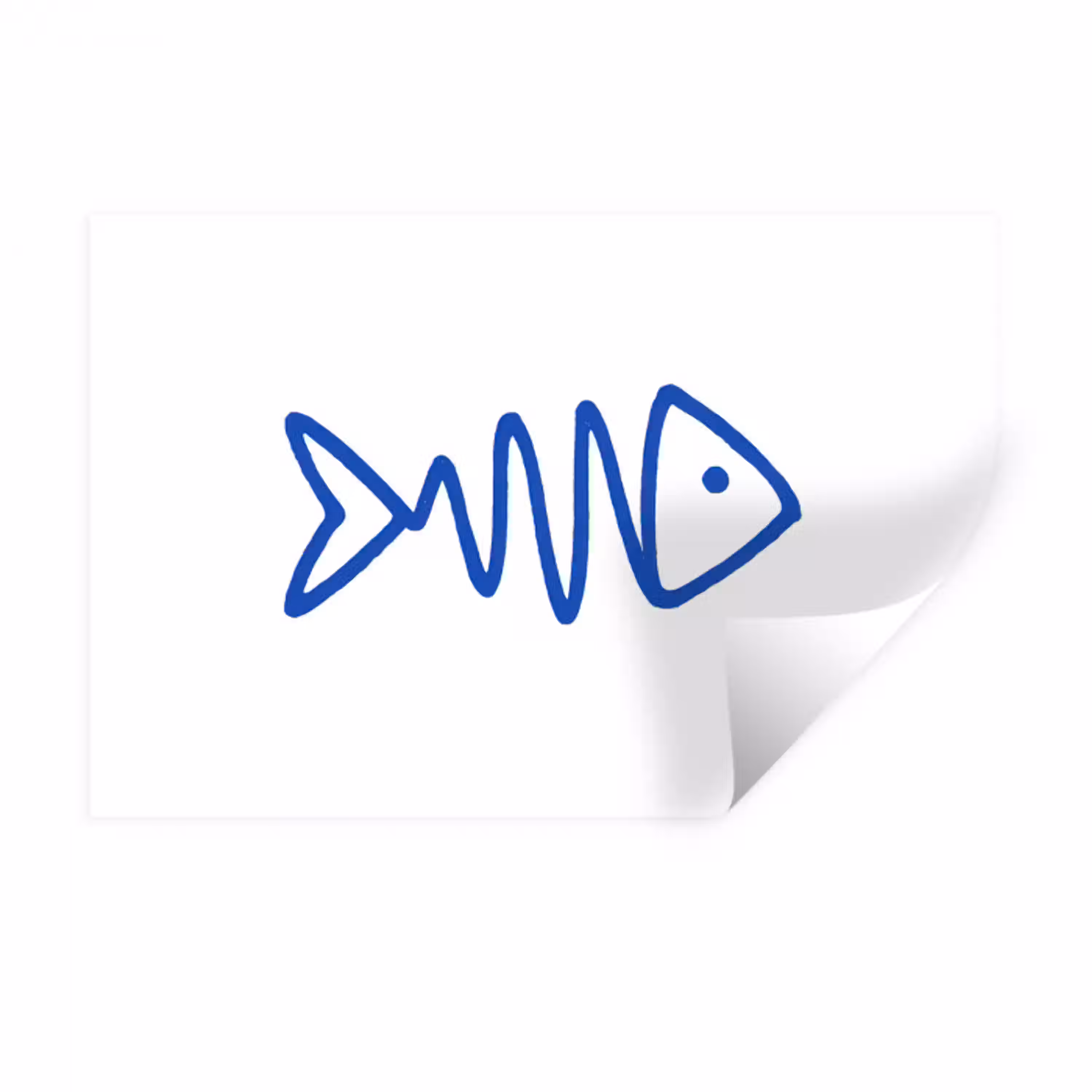 Vis - Minimalistisch - Blauw - Lijn Muursticker klein -3d