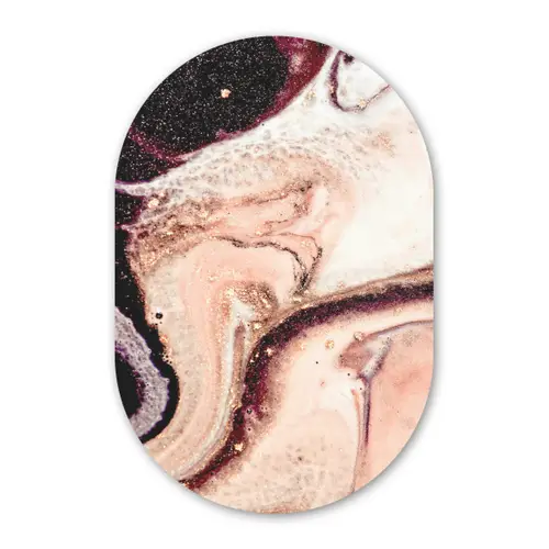 Steen - Marmer - Edelsteen - Abstract - Natuur - Roze Wandcirkel Ovaal Forex klein -3d