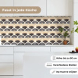 Waaier - Patroon - Zwart - Beige keuken achterwand 2 middel 871 -sfeer4_DE