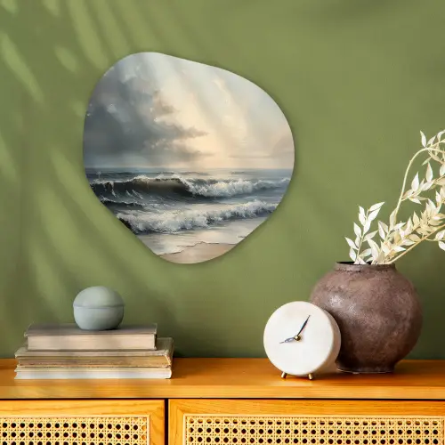Strand - Zee - Zonsondergang Wandcirkel Organisch Forex 3mm klein -sfeer2