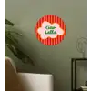 Ciao bella - Tekstwolk - Strepen - Oranje Wandcirkel behangsticker klein -sfeer2