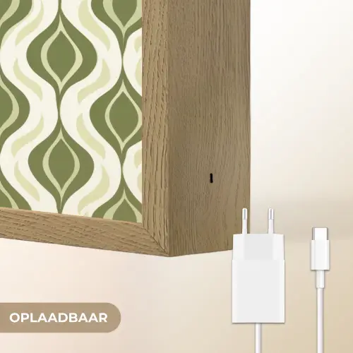 Patroon - Retro - Groen Light Box met batterij (Wandlamp) middel 907 -USP_websiteoplaadbaarNL