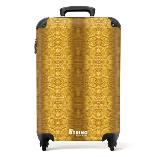 Gele slangenhuid met symmetrische schubstructuur NBS - Handbagage koffer - Volwassenen Unisex middel -productfoto_recht