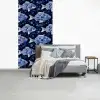 Vissen - Bloemen - Blauw fotobehang vinyl groot 64 -slaapkamer