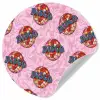 Disco - Bal - Patroon - Roze Wandcirkel behangsticker klein 186 -3d