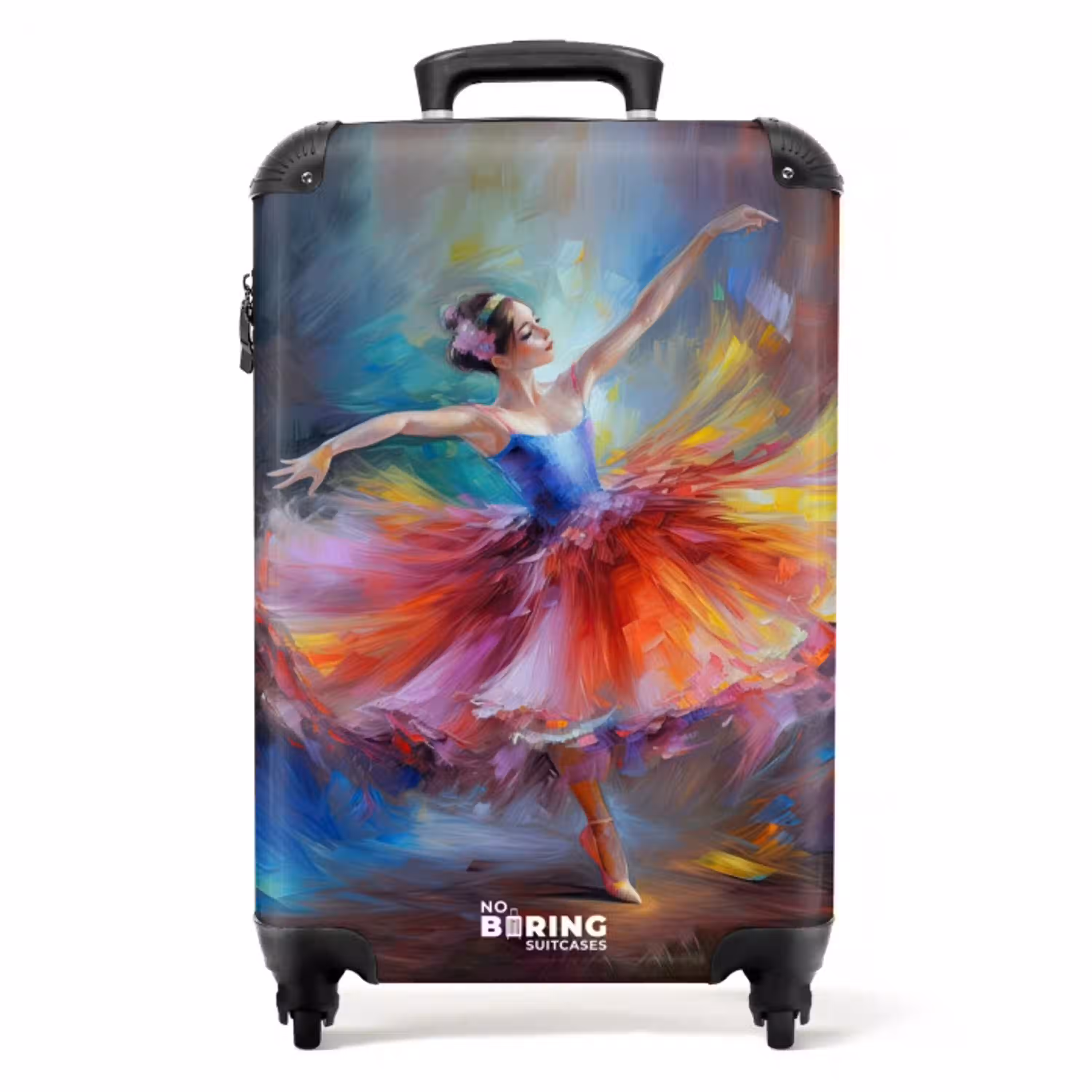 Schilderij - Olieverf - Dans - Ballerina NBS - Handbagage koffer - Unisex middel -productfoto_recht